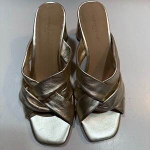 Banana Republic Metallic Gold Mules